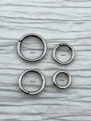 Jump Rings Burnished Silver,4mm, 6mm, 8mm, 10mm,or 12mm,PK of 10, Brass,Thick Gauge,OPEN Ring, Heavy 15 GA(1.8mm)Sturdy Jump Rings,Fast Ship
