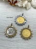 Image of Queen Elizabeth II Coin Pendant,Royal Pendant,Queen Pendant,Coin with Pearl and CZ Accents,Queen Elizabeth II Coin, 3 Styles. Fast Ship