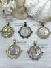Image of Belgium Hainaut Horse Coin Pendant, Double Horse Coin, Coin Bezel, French Coin, Art Deco Coin, Silver Coin, 4 Bezel Colors. Fast Ship