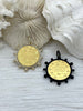 Image of L'abielle Bee Coin Pendant, French Bee Coin with Bezel, Bee Pendant, Gold Coin, 3 bezel colors, Fleur De Lis Coin, Fast Ship