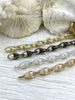 Image of Chunky Ornate Statement Chain Oval sold by the foot. 22mm x 7.5mm. Electroplated Zinc Alloy, Statement chain 4 finishes available. Fast ship