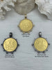 Image of French Horse Coin Pendant, Two Horses on Coin, Coin Bezel, French coin, Art Deco Coin, Gold Coin, 3 Styles. Fast Ship