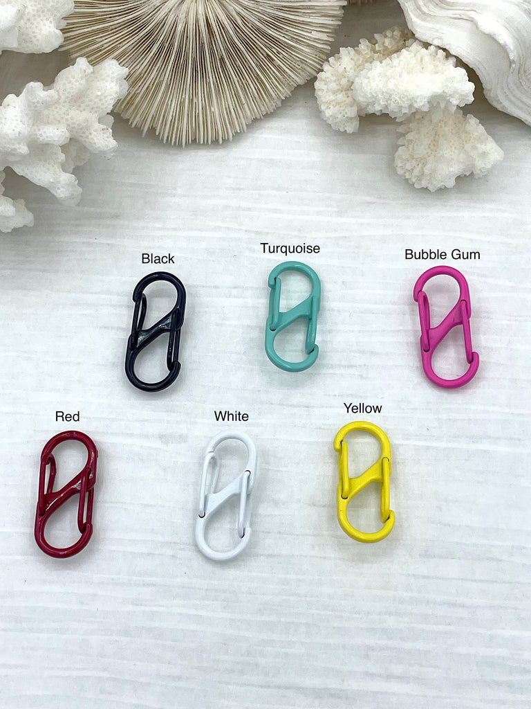 Brass Enamel Double S Hook Spring Clasp, Easy Open Spring Gate, Gate Clasp, Necklace Building Extender. Charm Holder,33mm 6 Colors,Fast Ship