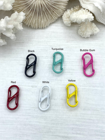 Brass Enamel Double S Hook Spring Clasp, Easy Open Spring Gate, Gate Clasp, Necklace Building Extender. Charm Holder,33mm 6 Colors,Fast Ship