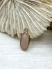 Image of Gold Over Brass Soldered Natural Pink or Purple Quartz Drop Pendant with, 5 Styles Semi-Precious Gemstones Sold by the Piece. Fast Ship