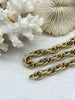 Image of Textured Chunky Triple Link Chain, Multilink Chain Oval, Statement Chain sold by the foot 13mm x 9.4mm. 3 finishes available. Fast Ship