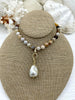 Image of Baroque Glass Pearl Replica Pendant, Glass Pearl Replica, Baroque Shape Pearl Pendant, Large Baroque Hand Wire wrapped, 5 colors, Fast Ship