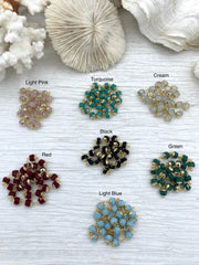 Crystal Round Rosary faceted glass beads Beaded Rosary Chain 5mm With Gold wire and caps, 5 colors chain by the foot Fast Ship