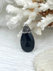 Image of Black Teardrop Shape Crystals with CZ. Teardrop Soldered Charm with silver bail, Drop Soldered Pendants w/CZ, 3 Styles. Fast Shipping