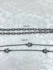 Image of Dainty Gunmetal chains, Plated Brass Chain, Star CZ Chain, Round CZ Chain, 2 styles, By the Foot, Fast Ship