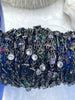 Image of Colorful Cubic Zirconia Chains, Gold or Gunmetal Plated Brass Chain, Multicolor CZ, Sold By the Foot, Fast Ship