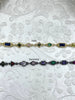 Image of Colorful Cubic Zirconia Chains, Gold or Gunmetal Plated Brass Chain, Multicolor CZ, Sold By the Foot, Fast Ship