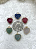 Image of Small Heart Shaped Natural Stone Pendants Gold Soldered, Natural Stone Pendants, will come in a variety of patterns, 6 colors, Fast Ship