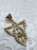 Image of Reproduction Edwardian Paste Fly Pendant, Pearl and CZ Accents, 4 styles, 42mm x 34mm x 3mm, Fast Shipping