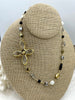 Image of Crystal Gold Soldered Connector Pendant. Flower Shape Connector, Large Soldered Crystal Charms, 50mm x 43mm, 10mm thick. Fast Ship