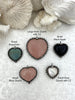 Image of Heart Shaped Pendants w/Textured Burnished Silver Soldered Bezel w/CZ. 5 Styles,Natural stones,Variety of sizes&stones, all unique.Fast Ship