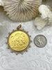 Image of Belgium Hainaut Horse Coin Pendant,Silver Coin, Double Horse Coin, French coin, Cubic Zirconia and Pearl Accents, 2 Styles. Fast Ship
