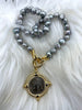Image of Bulldogs coin, Bulldog Pendant, Bulldog Necklace, Game Day Glam,Collegiate, Coins, Dawgs, Go Dawgs, Georgia Bulldogs, Gold Bezel, Fast Ship