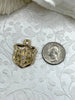 Image of Fleur De Lis Shield Charms with CZ, Fleur De Lis Charm, 9 Finishes, Brass Charm, Fleur de lis Pendant, French Charm, Paris Charm, Fast Ship.