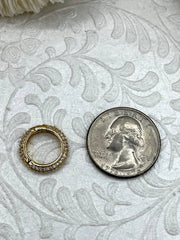 Brass Micro Pave Snap Clasp, Snap Circle with CZ, Round Snap Ring, Snap Gate Clasp, Necklace Building Extender, Charm Holder, Fast Ship