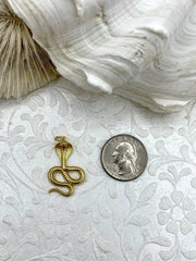 Cobra Charm Pendant, Gold or Silver Snake Charm Pendants, 2 Colors to choose from, Fast Ship