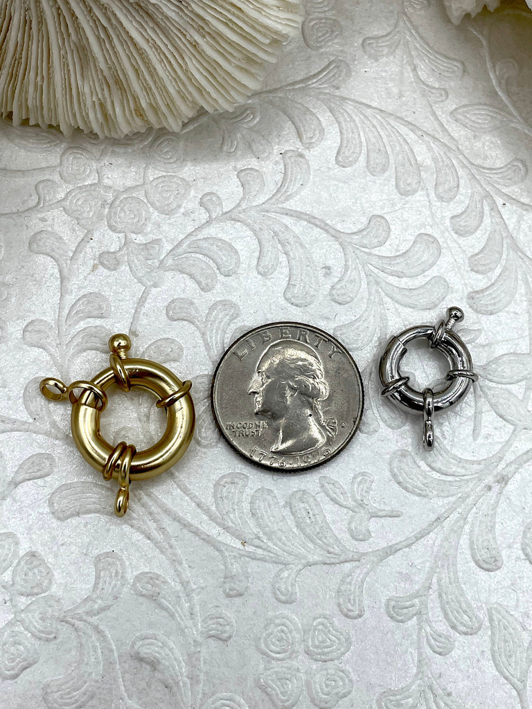 Spring Jump Rings Brass Round Spring Ring Clasp with Open Jump Ring Spring Gate Clasp ...