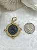 Image of French Bee Replica Coin, Reproduction Bee Coin, Bee Pendant, Bee Necklace, Gold Coin, Bee Jewelry, Coin Jewelry, five bezel colors Fast Ship