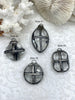 Image of Soldered Crystal Pendants and charms. Cross Soldered Charm, 4 Styles of Pendants, 2 colors of soldering, Clear Crystal. Fast Shipping