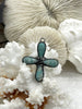 Image of Flower Shaped Soldered Amazonite Stone Pendants, Flower Shape Stone Pendants with Gunmetal Soldering, All Unique Natural Stones, Fast Ship.