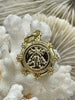 Image of French Bee Replica Coin, Reproduction Bee Coin, Bee Coin Pendant, Coin, Bee Jewelry, Gold Coin pendant, Petite Coin, 3 bezel color Fast Ship