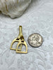 Image of Equestrian Stirrup Pendant High Quality Brass Equestrian Pendant, Stirrup Charm, Equestrian Charm Horse Jewelry, 8 Finishes Fast Ship.