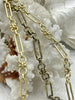 Image of Mixed Link Cable Chain, by the foot. Lg Link 22mm x 6mm, Sm links 8mm round and 7mm, Electroplated Base Metal chain, 6 finishes, Fast ship