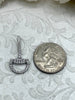 Image of CZ Micro Pave BRASS Snaffle Bit Charm Pendants, Horse Bit Charm, Equestrian Jewelry, Snaffle Bit Pendant with CZ, 3 Styles, Fast Ship