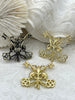 Image of Keys De Fleur Pendants, 31mm x 33mm, High Quality, Plated Zinc Alloy Fleur De Lis Key Charms, 7 Finishes, Fast Ship.