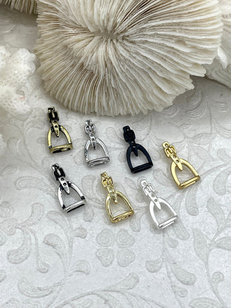 Equestrian Stirrup Pendant High Quality Equestrian Pendant, Zinc Alloy Stirrup Charm, Equestrian Charm Horse Jewelry, 7 Finishes, Fast Ship.