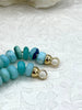Image of Peruvian Turquoise Mixed Opal Hand Knotted Necklace,16", Rondelle Stones 8.5mmx5mm w/Gold orSilver Finished Ends, Candy Necklace, Fast Ship