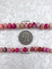 Image of Peruvian Pink Mixed Opal Hand Knotted Necklace, 16" Long, Rondelle Stones, 2 stone sizes, w/Gold Finished Ends, Candy Necklace, Fast Ship
