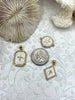 Image of Enamel and Gold Pendants and Connectors with CZ, Enamel and Gold Plated Brass, 3 Styles, Sparkly White Enamel Charms. Fast Ship.