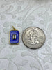 Image of Rectangle Enamel and Gold Pendants with Colorful CZ Center stone, Enamel and Gold Plated Brass, 4 Colors, 15mm x 10mm x 2mm. Fast Ship.