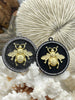 Image of Bumble Bee Pendant with CZ, Round Bee Charm, Bumble Bee Charm, Mixed Metal Bumble Bee, 4 Styles, Zinc Alloy, Cubic Zirconia, Fast Ship