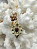 Image of Gold and Red Plated Brass Heart CZ Charms, 3 styles, High Quality Heart Charms, Hand and Heart Red Heart Charms. Fast Ship