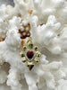 Image of Gold and Red Plated Brass Heart CZ Charms, 3 styles, High Quality Heart Charms, Hand and Heart Red Heart Charms. Fast Ship