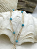 Image of Turquoise Howlite Rosary Chain, Gold or Silver wire links, plated brass, 4.5mm round stone beaded chain, sold by the foot, Fast Ship