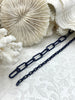 Image of Enamel Plated Navy Paper Clip Chain, Enamel Box Chain, Enamel Coffee Bean Chain Hand knotted Faceted Agate, Link Chain, 4 styles Fast Ship