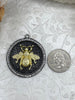 Image of Bumble Bee Pendant with CZ, Round Bee Charm, Bumble Bee Charm, Mixed Metal Bumble Bee, 4 Styles, Zinc Alloy, Cubic Zirconia, Fast Ship