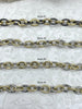 Image of Mixed Link Mixed Metal Textured Cable Chain, Sold by the foot. 13mm x 10mm, 2mm Thick, Electroplated Base Metal, 4 styles, Fast ship