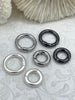 Image of Zinc Alloy Spring Clasp, 2 sizes 15mm or 18.6mm, 5 finishes, Easy Open Spring, Gate Clasp, Necklace Building Extender.Charm Holder, FastShip