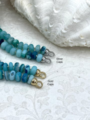 Peruvian Teal Mixed Opal Hand Knotted Necklace, 16