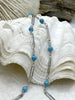 Image of Turquoise Howlite Rosary Chain, Gold or Silver wire links, plated brass, 4.5mm round stone beaded chain, sold by the foot, Fast Ship