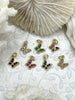 Image of Dainty Gold Butterfly Charms with Colorful CZ, 7 Colors, Made of Gold Plated Brass Brass and Cubic Zirconia Butterfly Pendants. Fast Ship